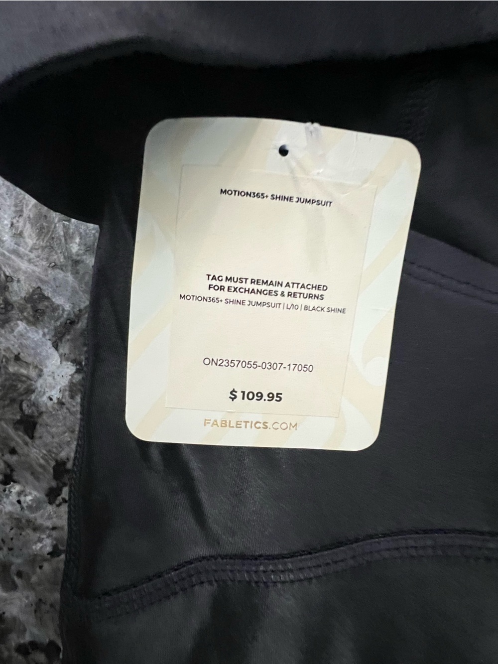 Fabletics large Motion365+ Shine Jumpsuit Black One Piece Unitard NWT - Picture 5 of 11
